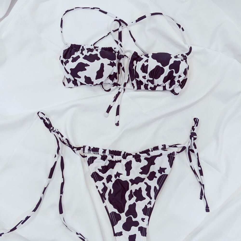 Cow Print String Bikini
